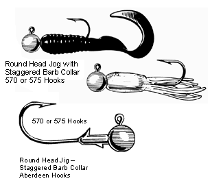 Round Head Staggered Barb Collar Jig